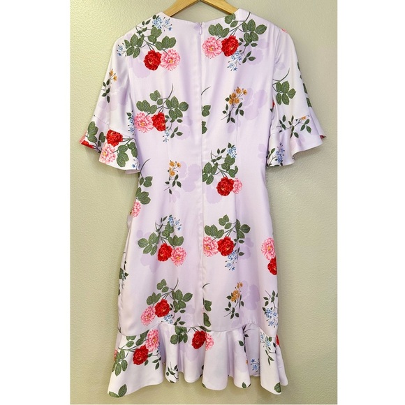 KEEPSAKE the Label Pretty One Side Drape Lilac Floral Mini Ruffle Dress - Picture 3 of 7